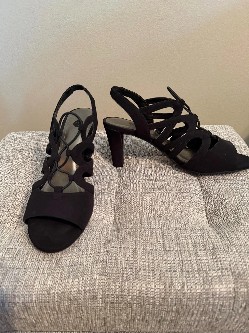 Black strappy sandals/heels- women’s size 8